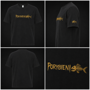 Czarna koszulka porybieni Oversize - złote logo